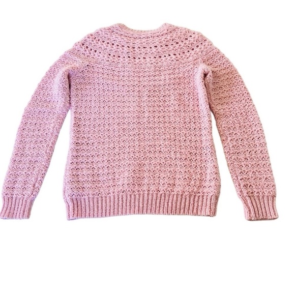 RALPH LAUREN ALPACA WOOL BLEND OPEN KNIT SOFT PINK SWEATER SIZE MEDIUM - Picture 6 of 15
